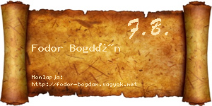 Fodor Bogdán névjegykártya